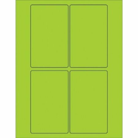 BSC PREFERRED 3 x 5'' Fluorescent Green Rectangle Laser Labels, 400PK S-6228G